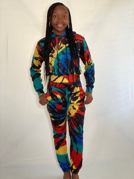 Tie dye best sale womens sweat suit